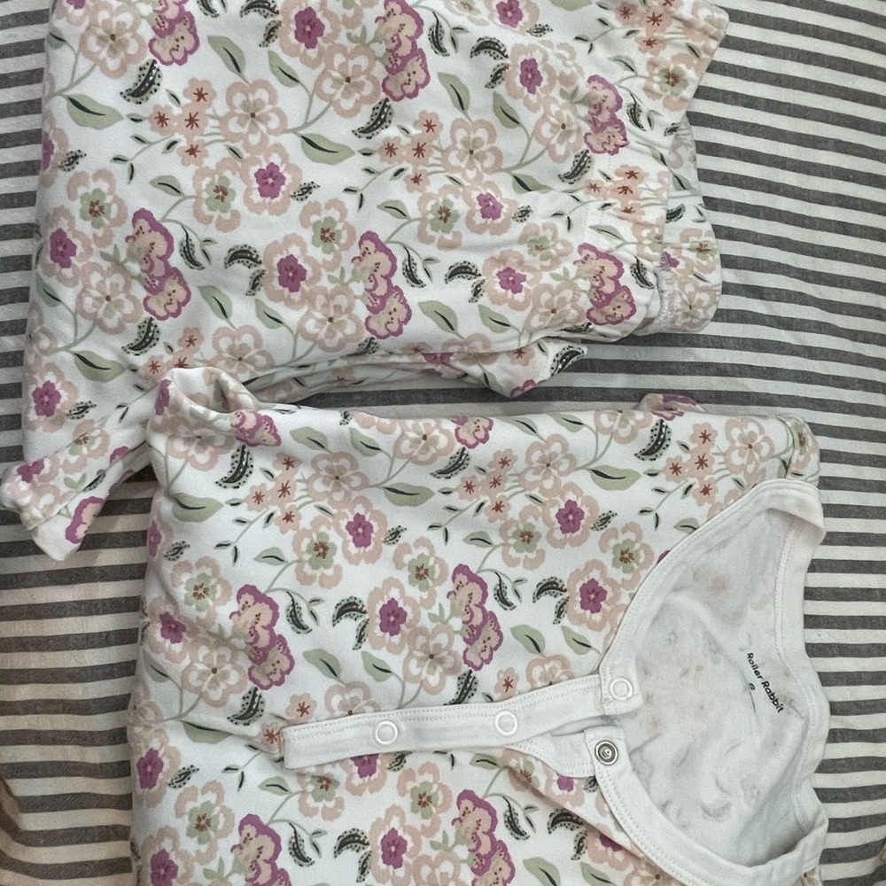 Roller Rabbit Pastel Floral Cotton Pajama Top